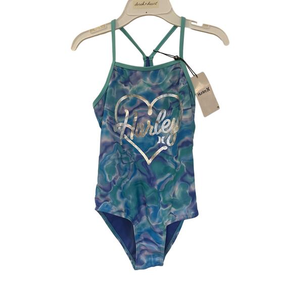 NEW Hurley One Piece Bathing Suit sz 7/8 Girl's Swimsuit - Picture 1 of 4